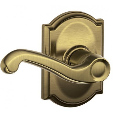 Schlage FLA F10 FLA 622 CAM CAM Flair Door Lever with Camelot Decorative Rose