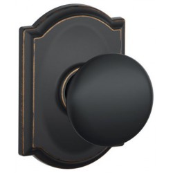 Schlage PLY CAM Plymouth Door Knob with Camelot Decorative Rose