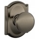 Schlage PLY F10 PLY 619 CAM CAM Plymouth Door Knob with Camelot Decorative Rose