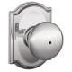 Schlage PLY F10 PLY 505 CAM CAM Plymouth Door Knob with Camelot Decorative Rose