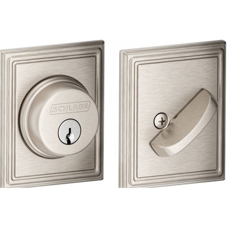 Schlage B60 ADD Single Cylinder Deadbolt with Addison Decorative Rose