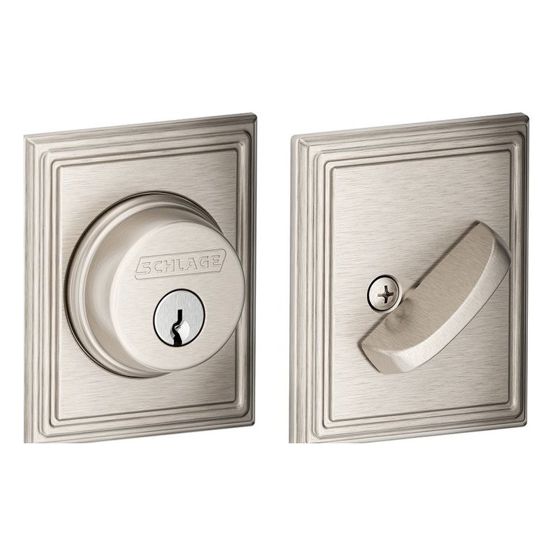 Schlage B60 ADD Single Cylinder Deadbolt with Addison Decorative Rose