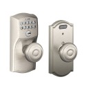 Schlage FE576 Built-in Alarm Camelot Collection Keypad Lock with Georgian Knob and Autolock