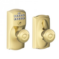 Schlage Camelot Keypad Entry Lock with Georgian Knob and Flex Lock