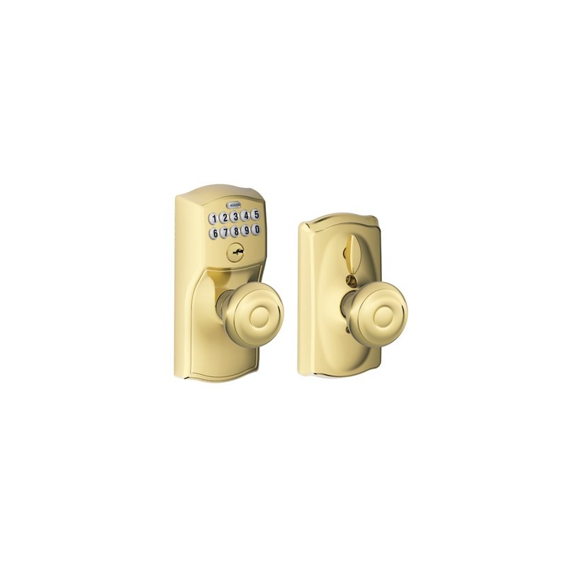 Schlage FE595 CAM GEO Camelot Keypad Entry Lock w/ Georgian Knob & Flex Lock