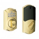 Schlage BE369NX Camelot Style Connected Keypad Deadbolt and Handleset with Accent Lever