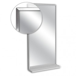 AJW U716LG-1830 18"W x 30"H Channel Frame Mirror w/ Mounted Shelf