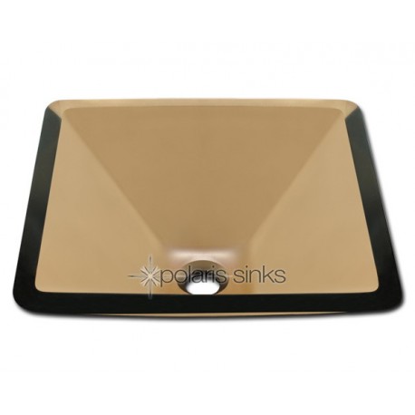 Polaris P306T Taupe Colored Glass Vessel Sink