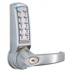 Codelocks CL4000 Series Electronic Tubular Latchbolt Push Button Medium Duty Door Lock, For Door Thickness-1-3/8" - 2-3/8", Finish-Stainless Steel