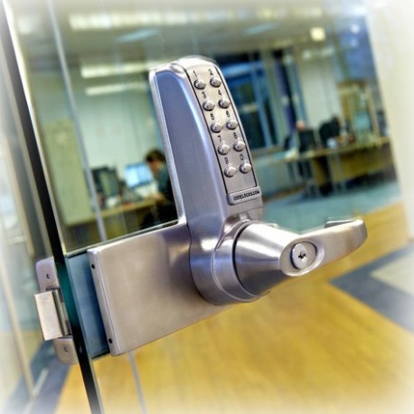 Codelocks CL4000GD Electronic Push Button Medium Duty Lock for Glass Door, For Door Thickness-5/16" - 5/8", Brushed Steel
