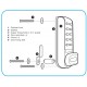 Codelocks KL1200 Series Heavy Duty Cabinet Lock - Kit with Spindle to fit 1/4" - 1" Thick Door