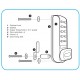 Codelocks KL1200 KL1200SG Series Heavy Duty Cabinet Lock - Kit with Spindle to fit 1/4" - 1" Thick Door, Finish-Silver Grey