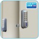 Codelocks KL1200 KL1200SG Series Heavy Duty Cabinet Lock - Kit with Spindle to fit 1/4" - 1" Thick Door, Finish-Silver Grey