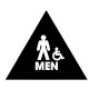 Don-Jo CHS-6-MEN Triangle Mens Room Restrooom Sign, Black Finish