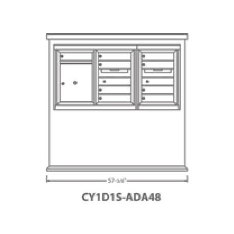 2B Global Contemporary Mailbox Kiosk CY1D1S-ADA48 (Mailbox Sold Separately)