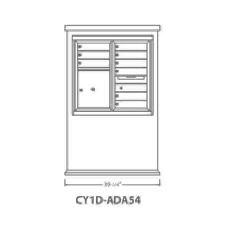 2B Global CONT-CY1D-ADA54- Grey Contemporary Mailbox Kiosk CY1D-ADA54 (Mailbox Sold Separately)