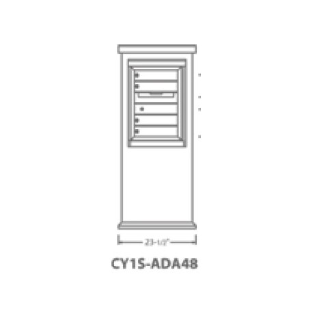 2B Global Contemporary Mailbox Kiosk CY1S-ADA48 (Mailbox Sold Separately)