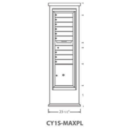 2B Global CONT-CY1S-MAXPL- Grey Contemporary Mailbox Kiosk CY1S-MaxPL (Mailbox Sold Separately)