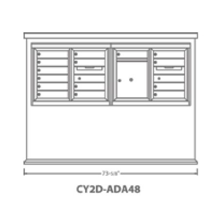 2B Global CONT-CY2D-ADA48-Dapper Tan Contemporary Mailbox Kiosk CY2D-ADA48 (Mailbox Sold Separately)