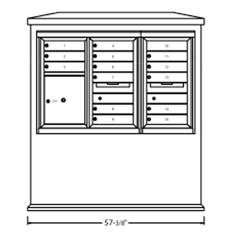 2B Global Suburban Mailbox Kiosk SN1D1S-ADA54 (Mailbox Sold Separately)