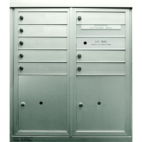 2B Global ADA48EX-D8P2- Antique Brass Commercial Mailbox 8 Single Height Tenant Door 2 Parcel Locker Door -ADA48EX Series D8P2
