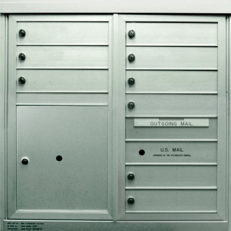 2B Global Commercial Mailbox 9 Single Height Tenant Door 1 Parcel Locker Door -ADA54 Series D9P1