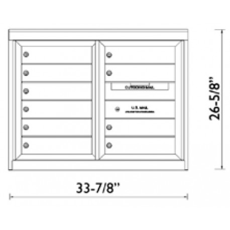 2B Global Commercial Mailbox 10 Single Height Tenant Door -ADA48 Series D10