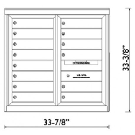 2B Global Commercial Mailbox 14 Single Height Tenant Door -ADA54 Series D14