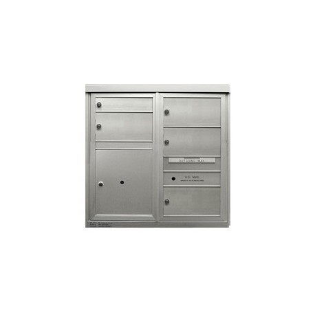 2B Global ADA54-D1D4P1- Antique Brass Commercial Mailbox 1 Single Height Tenant Door 4 Double Height Tenant Door 1 Parcel Locker Door -ADA54 Series D1D4P1