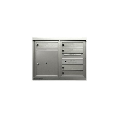 2B Global Commercial Mailbox 5 Single Height Tenant Door 1 Parcel Locker Door -ADA48 Series D5P1