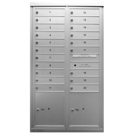 2B Global Commercial Mailbox 20 Single Height Tenant Door 2 Parcel Locker Door -Max+PARCEL Series D20P2