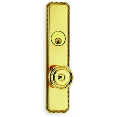 Omnia D25430A00.34.4 KD0 Exterior Traditional Beaded Deadbolt Entrance Knob Lockset - Solid Brass