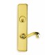 Omnia 11055AC00L40 Exterior Traditional Mortise Entrance Lever Lockset with Plate - Solid Brass