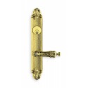 Omnia 60231 Ornate Narrow Backset Lever Lockset - Solid Brass