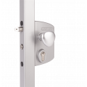 Locinox LIKQU2 Surface Mounted Electric Gate Lock w/ Fail Close, 3006R - Alum Round Knob, VSZ - Keyed to Differ