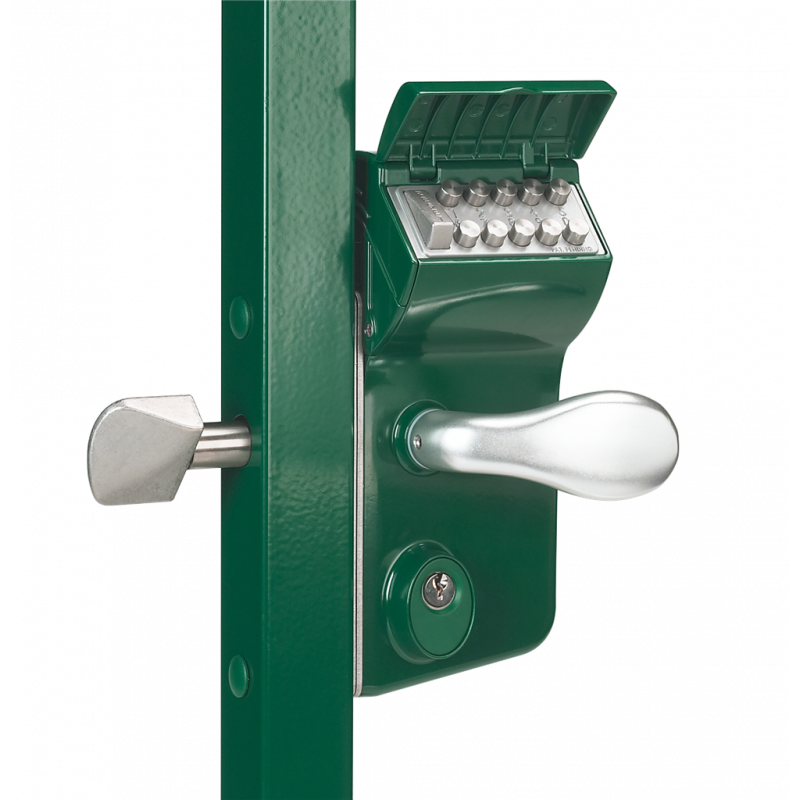 Locinox LLKZV2 Leonardo, Mechanical Code Lock For Sliding Gates, 3006C - Alum Handle Pair, VSZ - Keyed to Differ