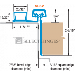 Select SL52 Half Mortise Geared Continuous Hinge