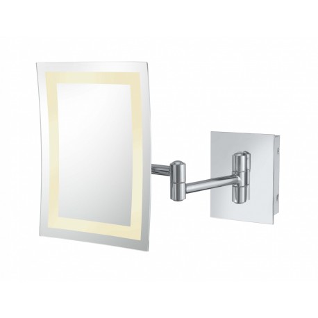 Kimball & 92983HW - Polished Nickel Young Single Sided LED Rectangular Wall Mirror - Grounded Hardwired