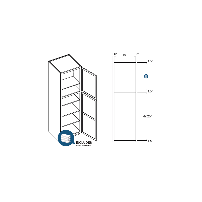 KCD Lenox Pantry Cabinet w/ Lenox Canvas Finish