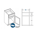 KCD Taylor Single Door Standard Base Cabinet with Drawer Box Upgrade