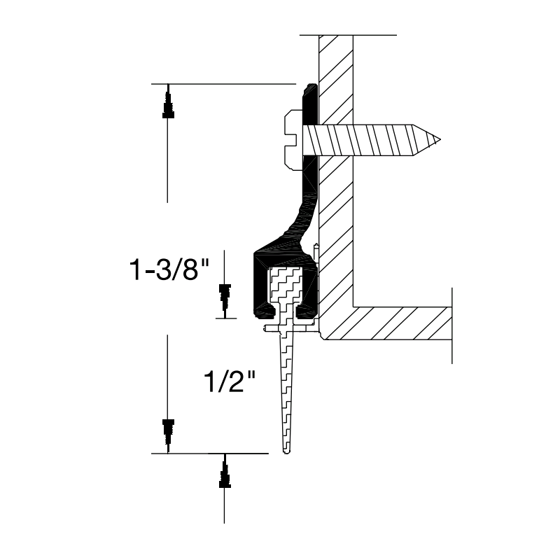 Reese M15 Door Bottoms, Door Sweep, 1/8