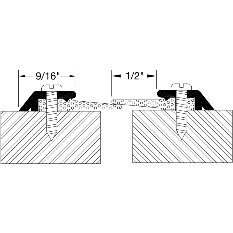 Reese 103 Weatherstrips, Meeting Stile Astragal, 1-1/16