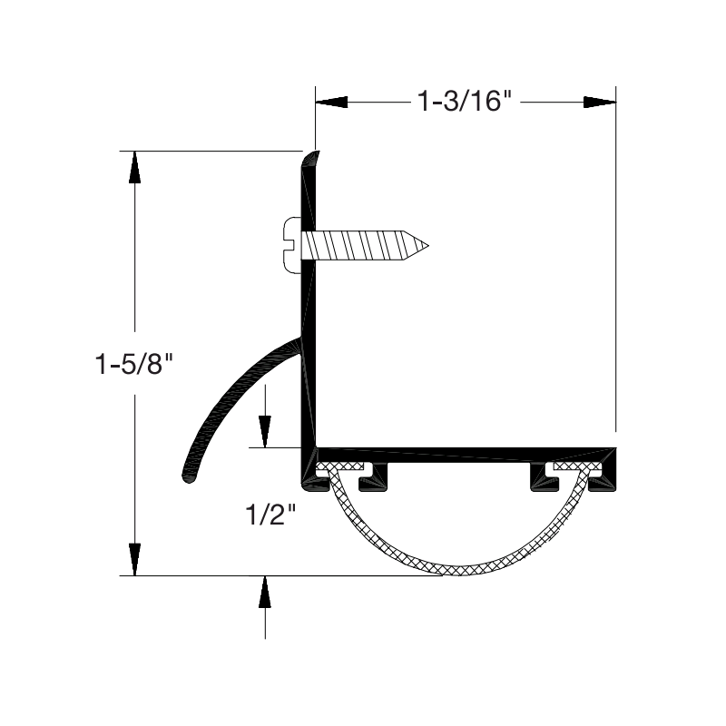 Reese DB592 Door Bottoms, Door Shoe / Extender, 1-3/16