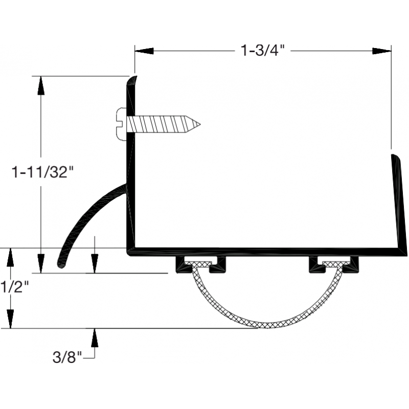 Reese DB595 Door Bottoms, Door Shoe / Extender, 1-3/4