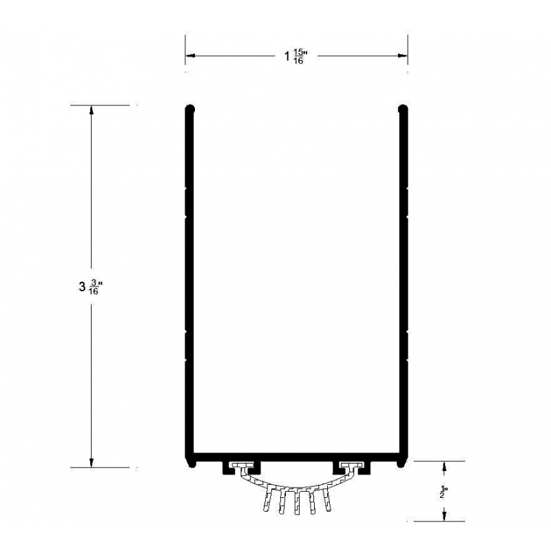 Reese DB600 Door Bottoms, Door Shoe / Extender, 1-15/16