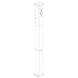 Von Duprin 5654 Removable Aluminum Mullion, Prepped for Two 299 Strikes