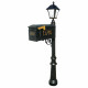 QualArc LMC Lewiston Mailbox, Post, 3 Cast Plates & Bayview Solar Lamp