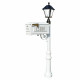 QualArc LMC Lewiston Mailbox, Post, 3 Cast Plates & Bayview Solar Lamp