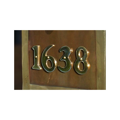 QualArc BRASS-RV2 2" Gold Polished Brass Riveted Numbers