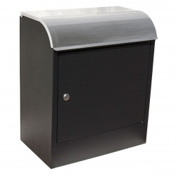 QualArc WF-PB018 Winfield Selma Locking Mail & Parcel Box, Black with Stainless Steel